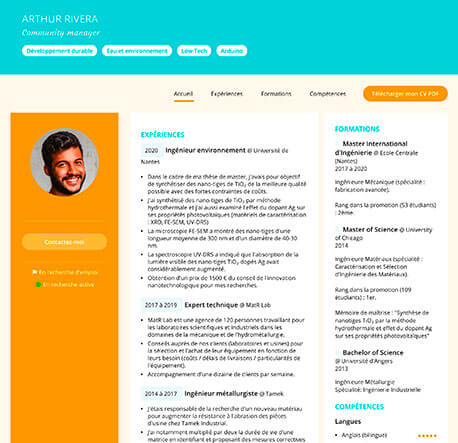 Example of a PDF resume
