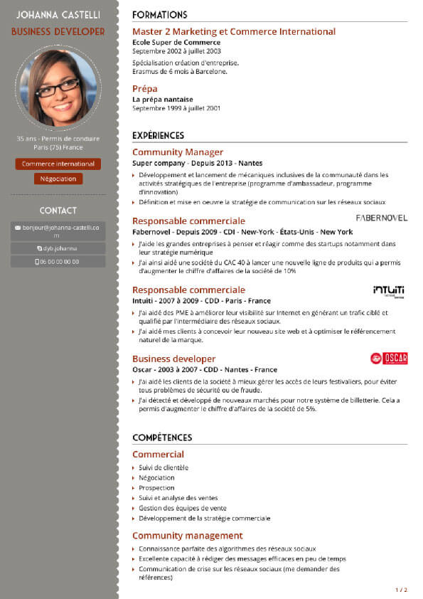 A classic and efficient resume template